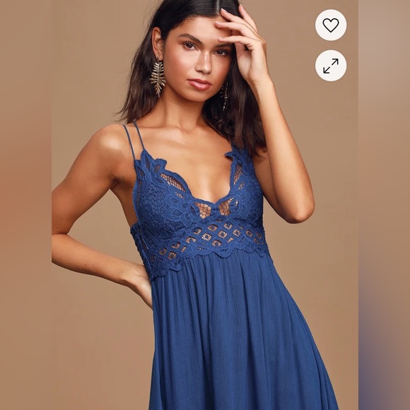 Like new! Free People Adella Slip Dress Blue Size S - Picture 3 of 6